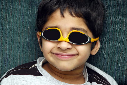 dental-intraoral-camera A young boy wearing goggles.